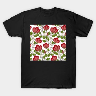 Pattern with Vintage Floral Motifs T-Shirt